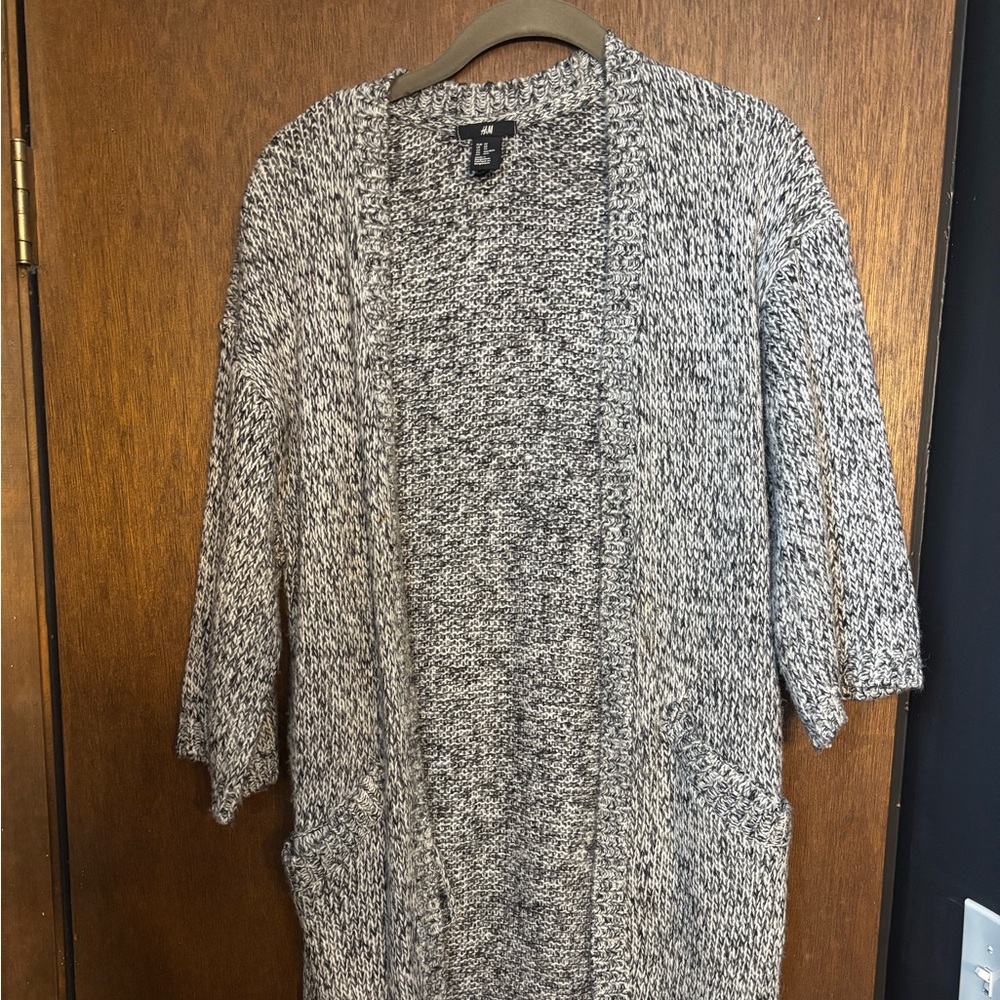 Cozy Black and White Knit Cardigan